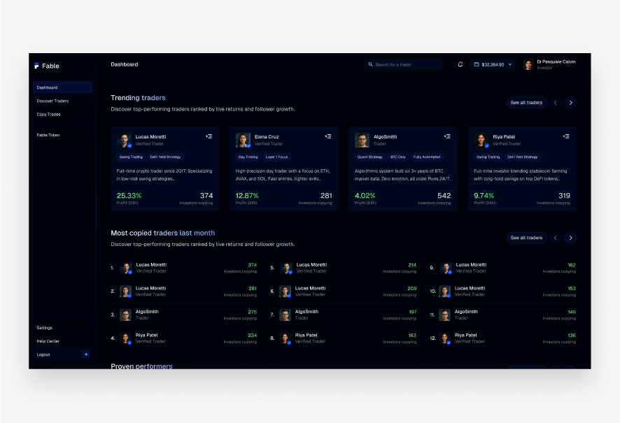 Fable: Copy Crypto Traders